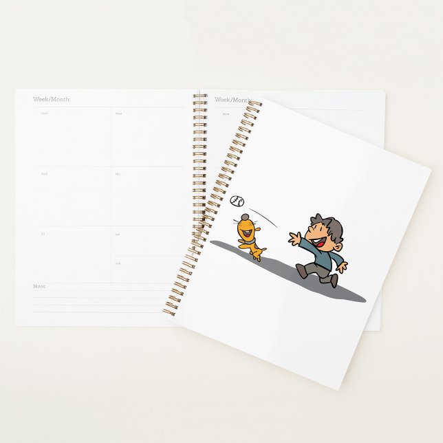 Agenda Personalizado divertido niño y perro jugando a la  (Subido por el creador)