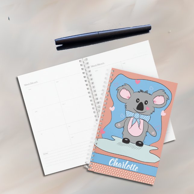 Agenda Personalizado educado Koala Kid Planner con nombre (Subido por el creador)