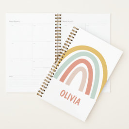 Agenda Personalizado el arcoiris del Boho Pastel