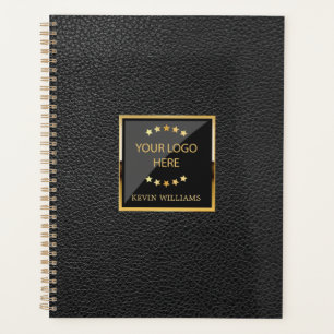 Agenda Personalizado el logotipo de cuero negro para empr