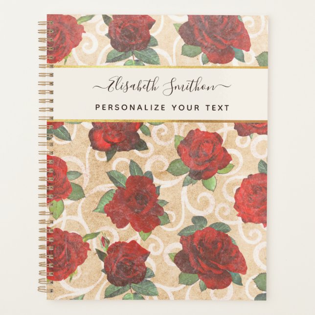 Agenda Personalizado elegante de Moda elegante con flores (Anverso)