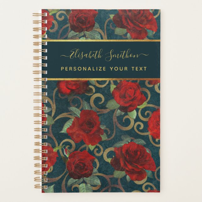 Agenda Personalizado elegante de Moda elegante con flores (Anverso)