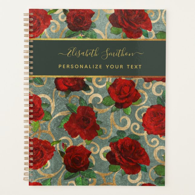 Agenda Personalizado elegante de Moda elegante con flores (Anverso)