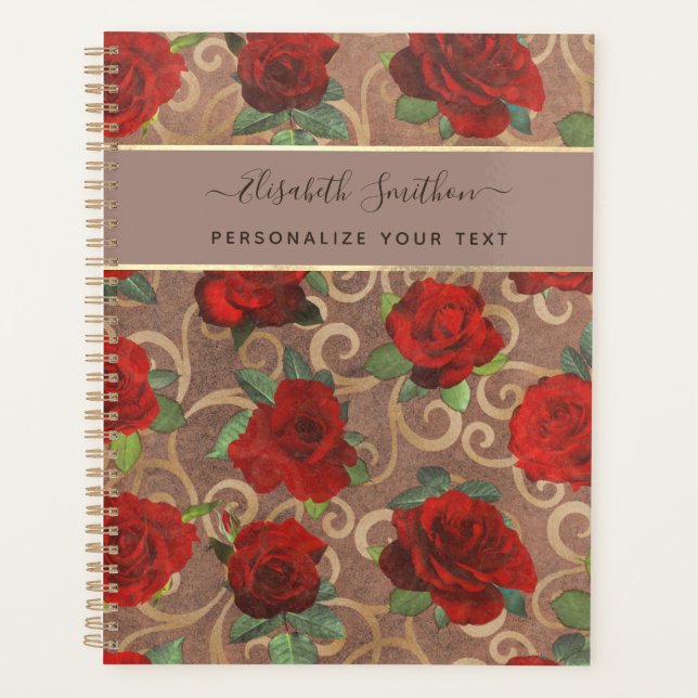 Agenda Personalizado elegante de Moda elegante con flores (Anverso)