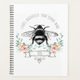 Agenda Personalizado Elegante Escuela de Flores de Abeja