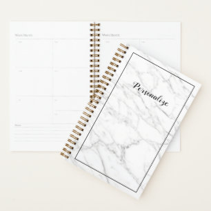 Agenda Personalizado elegante espiral dorada de piedra de