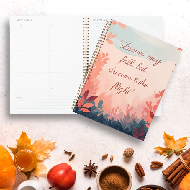 Agenda Personalizado en otoño de Boho Floral Pink (Boho Floral Pink Autumn personalized Planner)