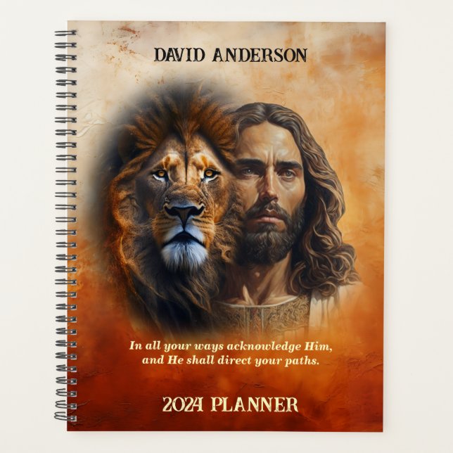 Agenda Personalizado Escritura Planeador De Fe Jesús León (Anverso)