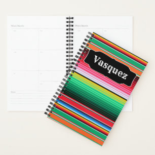 Agenda Personalizado español Serape Mexicano Personaliza