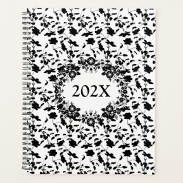 Agenda Personalizado Fecha Blanca Y Negra Anual