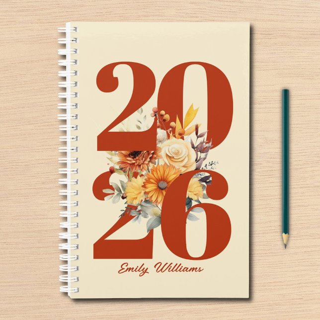 Agenda Personalizado floral acuarela  (Subido por el creador)