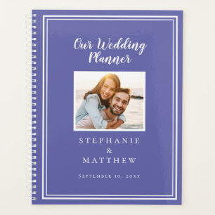 Agenda Personalizado Foto simple Periwinkle Boda blanco a