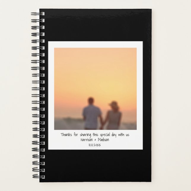 Agenda Personalizado fotográfico instantáneo retro texto  (Anverso)