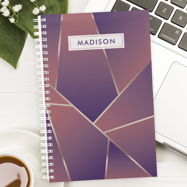Agenda Personalizado Geométrico Abstracto Morado (Subido por el creador)