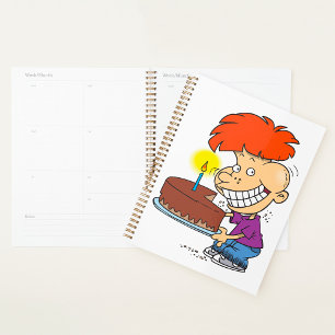 Agenda Personalizado gracioso con pastel de cumpleaños de