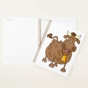Agenda Personalizado gracioso vaca marrón con animal gran