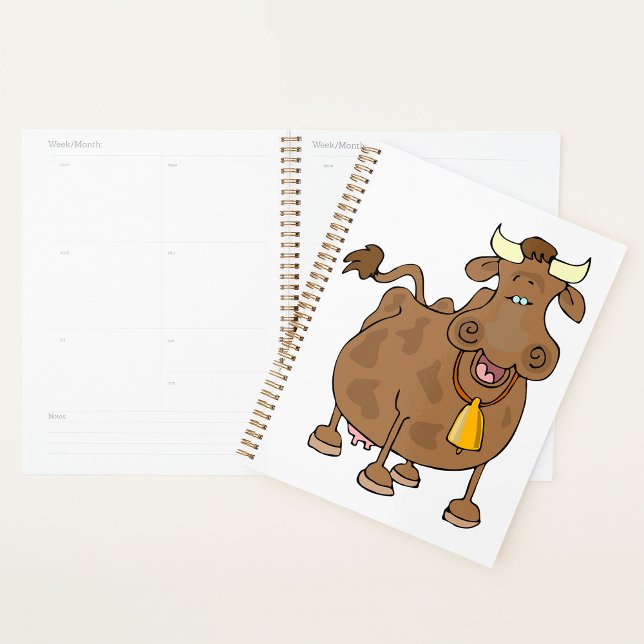 Agenda Personalizado gracioso vaca marrón con animal gran (Subido por el creador)