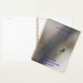 Agenda Personalizado Green Orb Weaver Spider School Class
