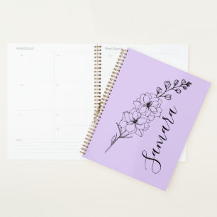 Agenda Personalizado Julio Delphinium Birth Flower Gift p