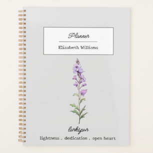 AGENDA PERSONALIZADO JULY LARKSPUR FLORES DE NACIMIENTO
