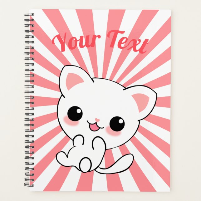Agenda Personalizado Kawaii White Kitten (Anverso)