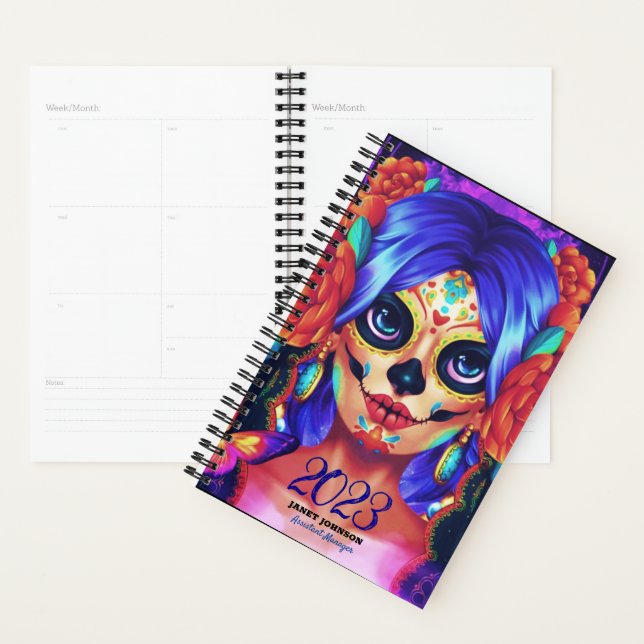 Agenda Personalizado LA CATRINA SUGAR SKULL 2023 Semanal  (Demostración)