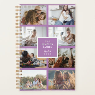 Agenda Personalizado Lavanda Púrpura Collage de fotos fa