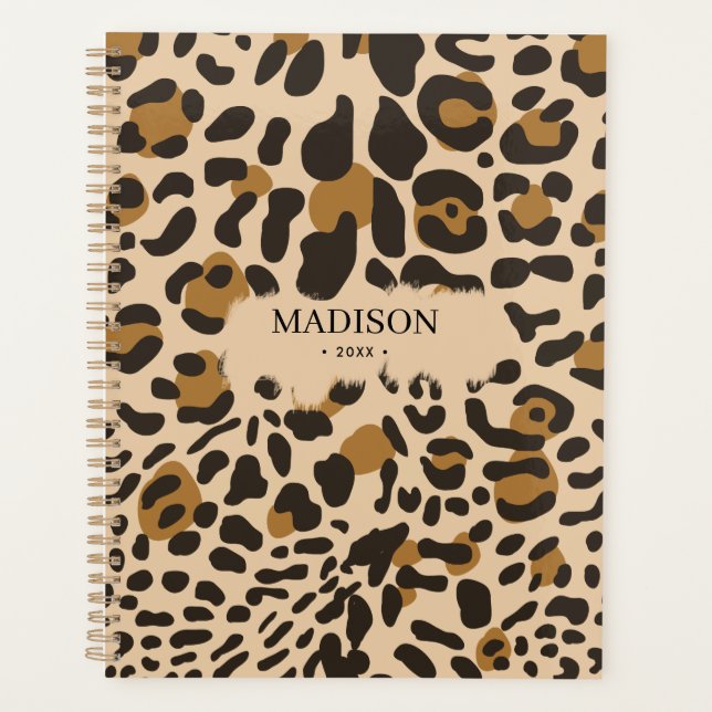 Agenda Personalizado Leopard Animal Print Pattern Diary (Anverso)