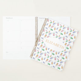 Agenda Personalizado lindo burbuja té Boba Pastel