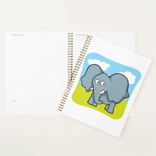 Agenda Personalizado lindo Elefante jungla divertida anim