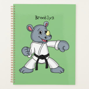 Agenda Personalizado lindo rhino kung fu personalizado