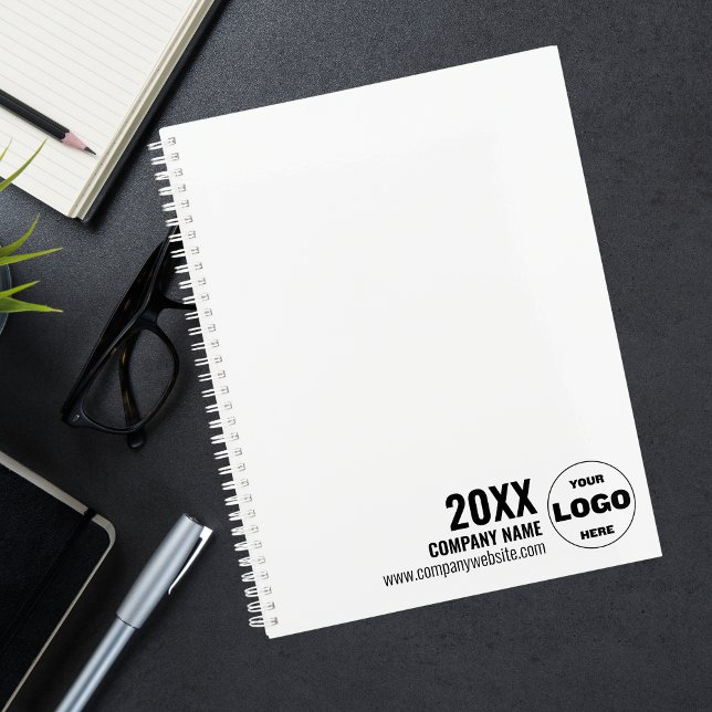 Agenda Personalizado Logo Business Planner 2026 - Blanco  (Custom Logo Business Planner 2026 – Black & White)