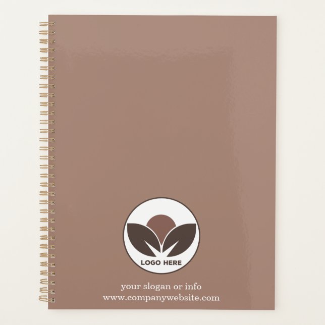 Agenda Personalizado Logo Business Planner | Mocha Mousse (Anverso)
