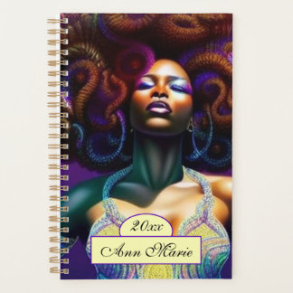 Agenda Personalizado Lujo Mujer Negra Planner