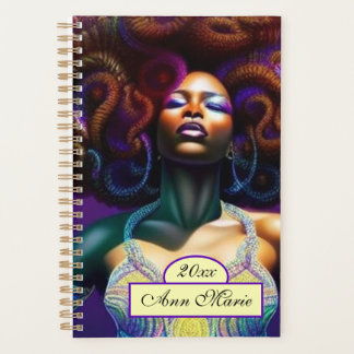 Agenda Personalizado Lujo Mujer Negra Planner