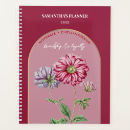 Agenda Personalizado Mes de la Flor de Nacimiento Noviemb
