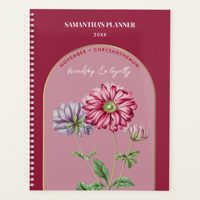 Agenda Personalizado Mes de la Flor de Nacimiento Noviemb (Anverso)