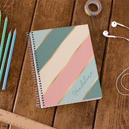 Agenda Personalizado Mint Green Soft Rubor Bandas de arte