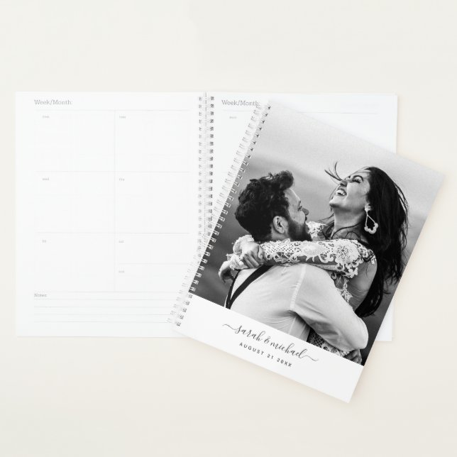 Agenda Personalizado Moda moderna Boda de nombres de foto (Demostración)