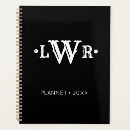 Agenda Personalizado Monograma de tres letras Elegante ne
