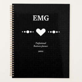 Agenda Personalizado Monogramaje negocio blanco negro