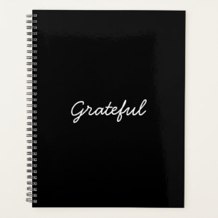 Agenda Personalizado negro agradecido texto casual o nomb