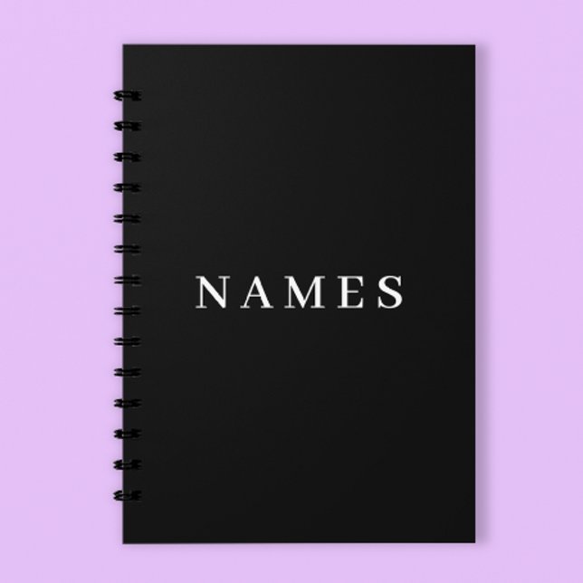 Agenda Personalizado negro simple Añadir su nombre elegan (Subido por el creador)