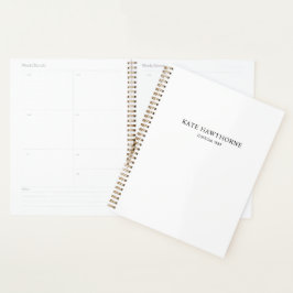 Agenda Personalizado negro y blanco elegante minimalista
