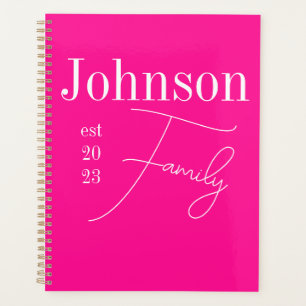 Agenda Personalizado Nombre de familia moderna Rosa calie