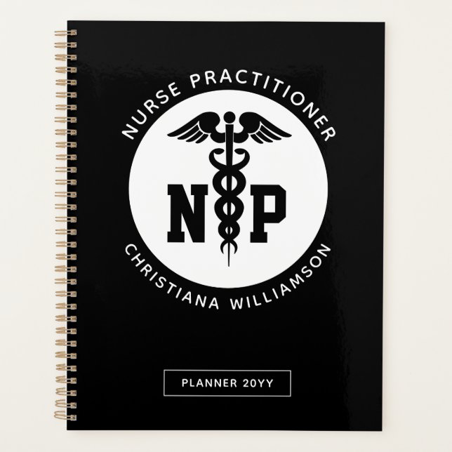Agenda Personalizado Nurse Practicante Graduación Caduceu (Anverso)