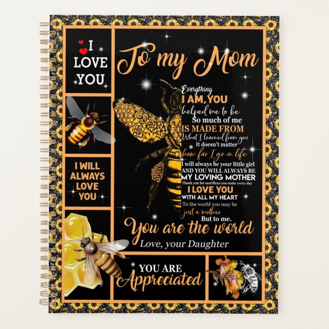 Agenda Personalizado Para Mi Mamá Amor De Daughter Bee (Anverso)