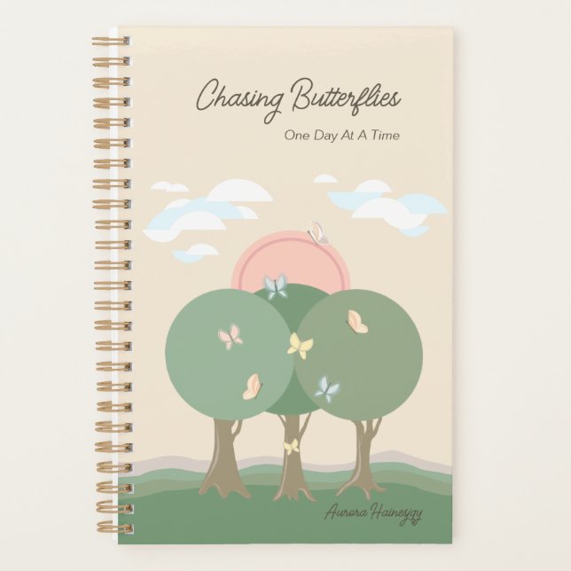 Agenda Personalizado Pastel Moderno Boho Butterfly Planne (Anverso)