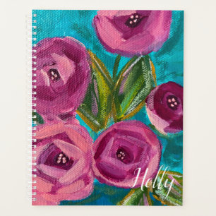 Agenda Personalizado Planner Floral y Stripe