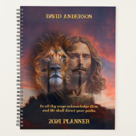 Agenda Personalizado Planner Jesus Lion fondo cruz al ata